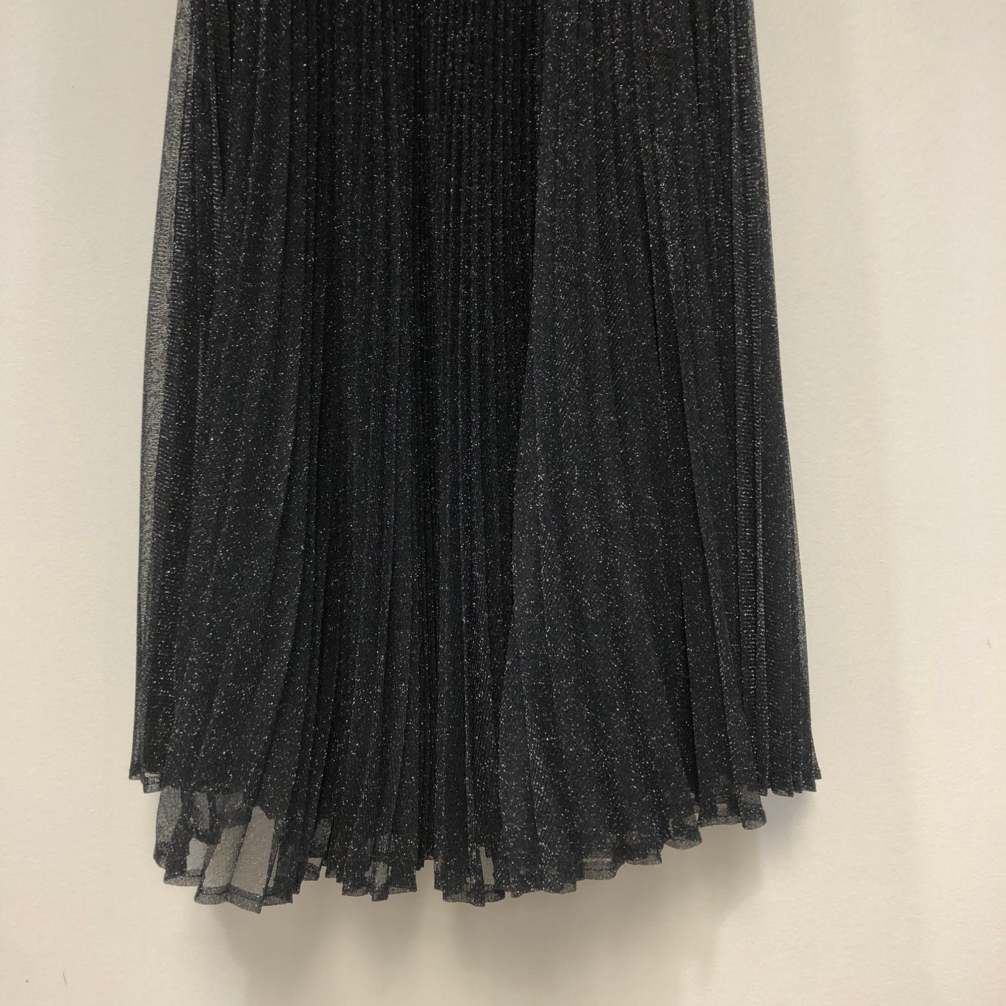 MaxMara Black Pleated Tulle Midi Skirt Size XS