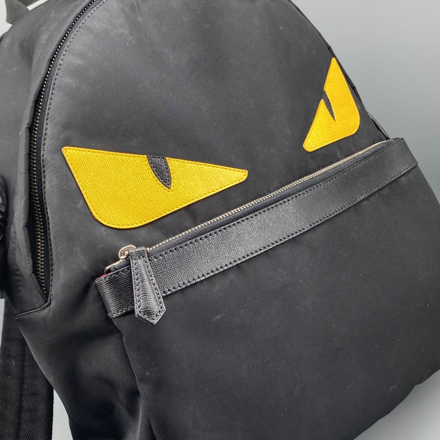 FENDI Black Nylon Monster Eyes Backpack