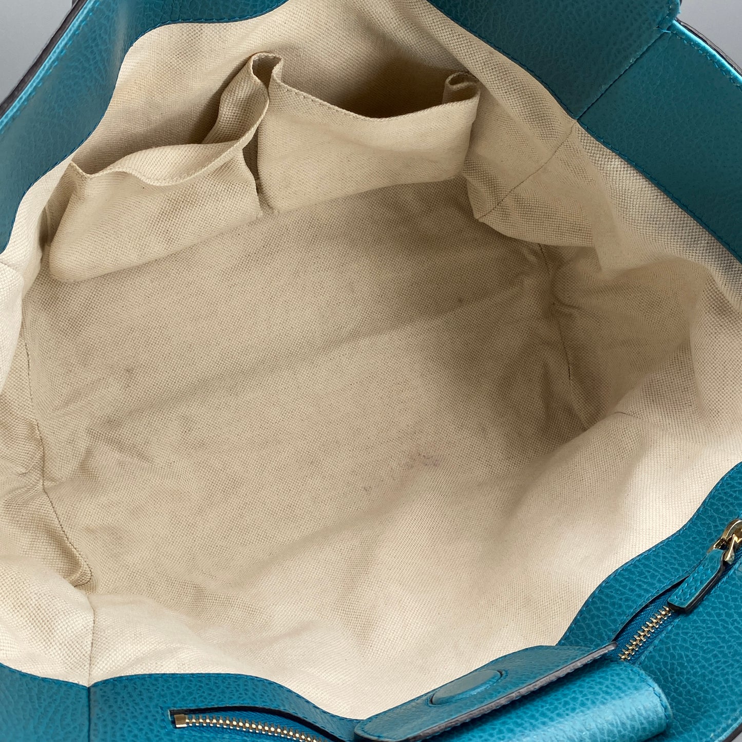 Gucci Grained Leather Tote Bag  Navy