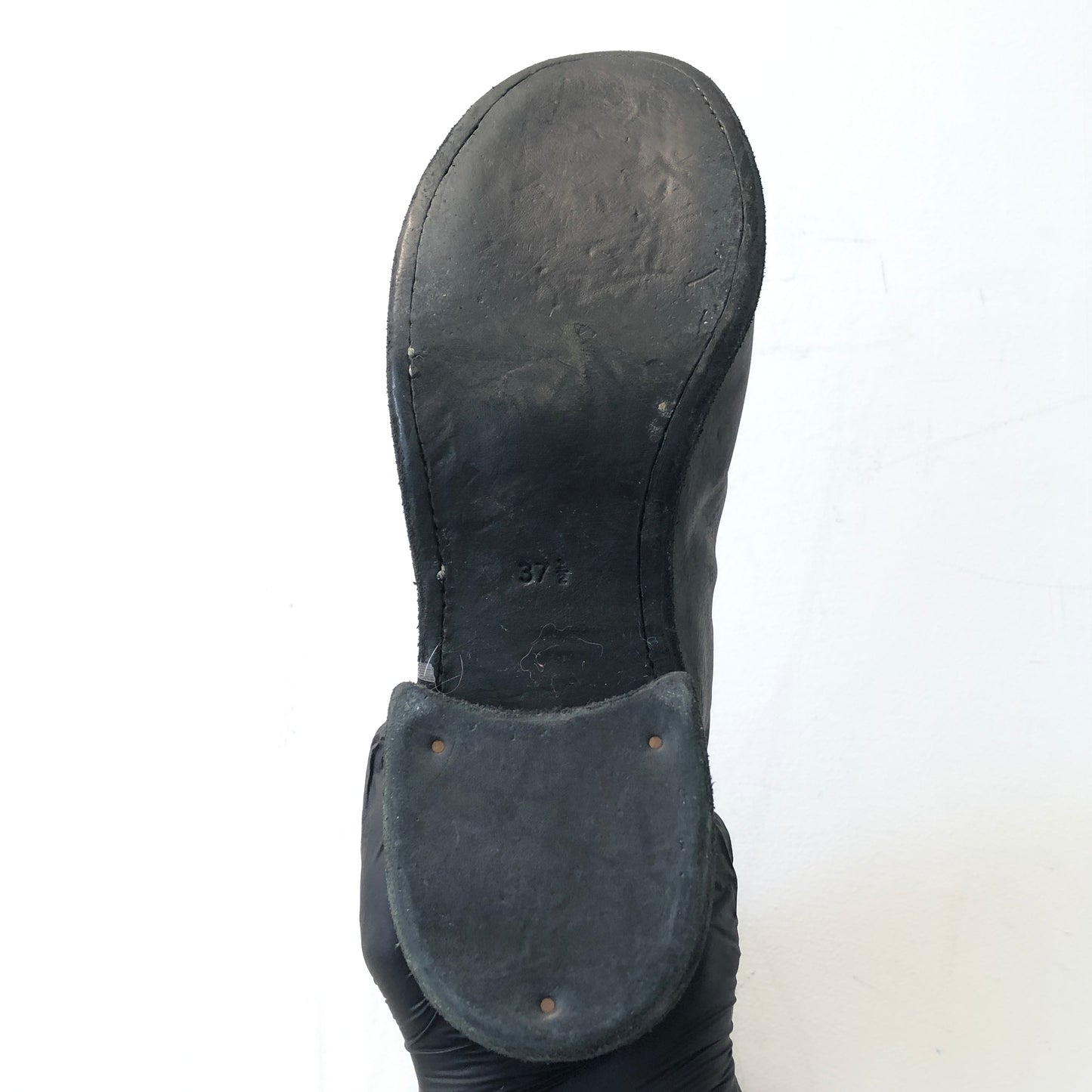 Guidi Black Horse Leather Over-the-Knee Front-Zip Boots Size 37.5