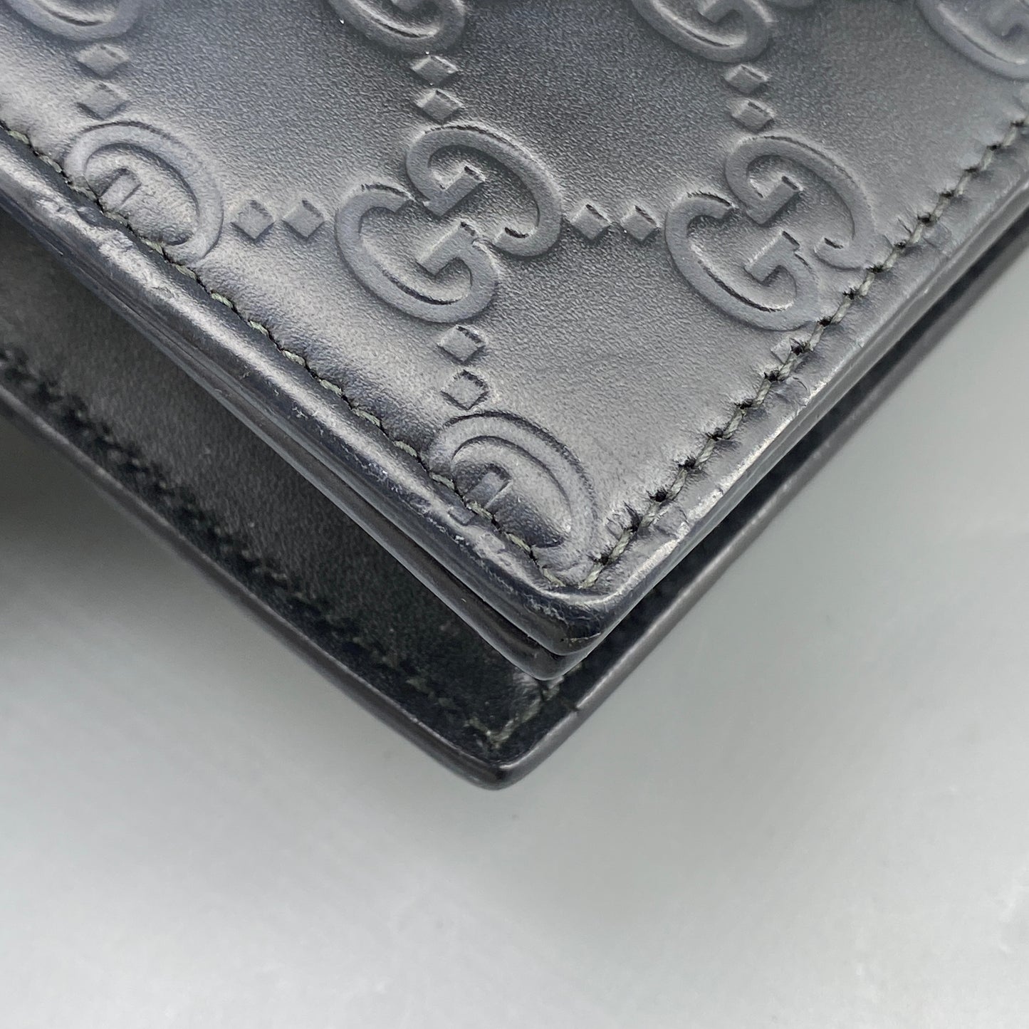 Gucci Black GG Embossed Chain Wallet Bag