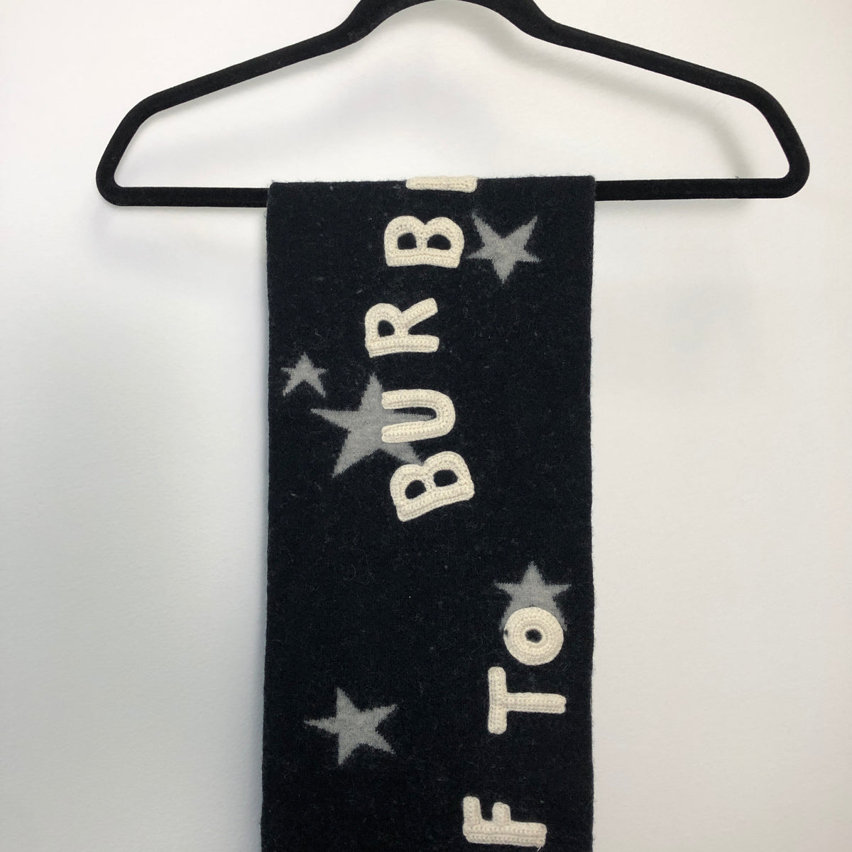 Burberry Black Children Star Print Wool Scarf 156*21cm