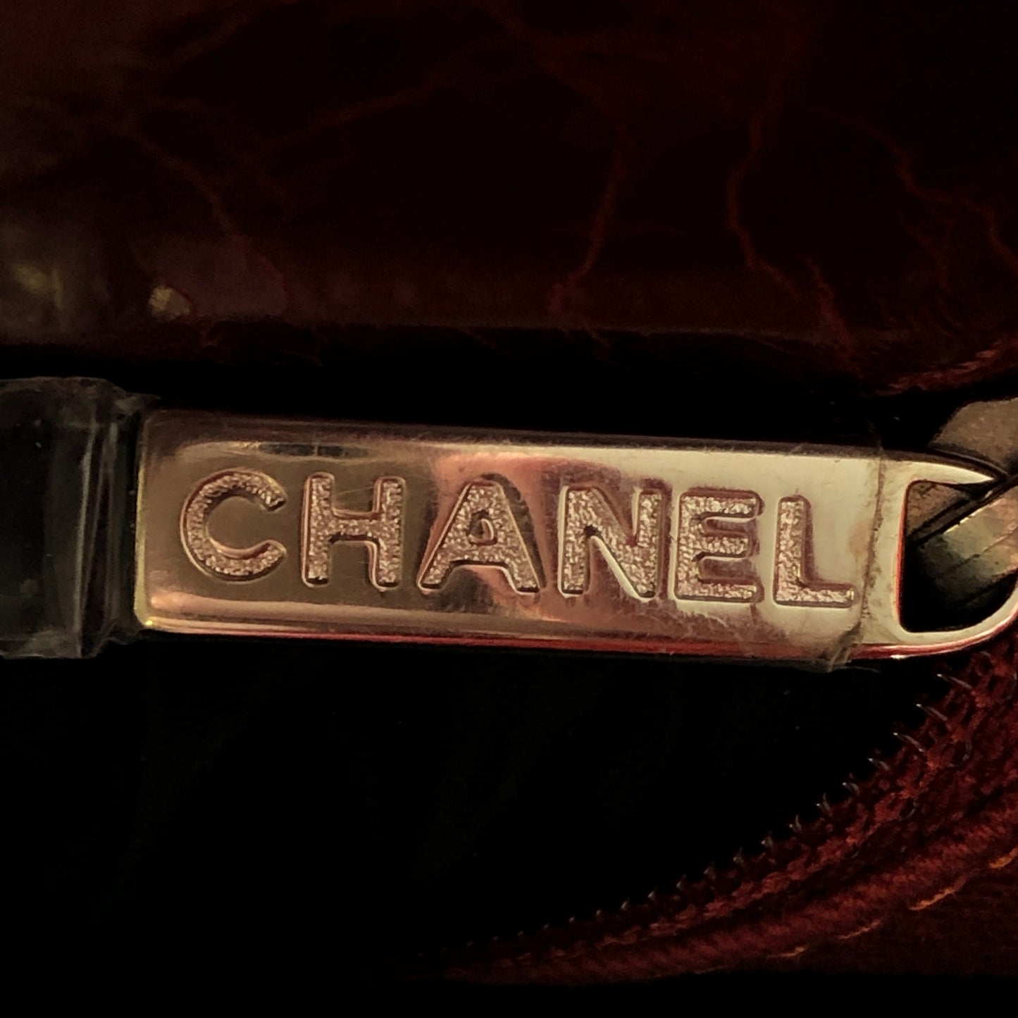 Chanel Just Mademoiselle Quilted Patent Leather Bowling Shoulder Bag Cherry Red