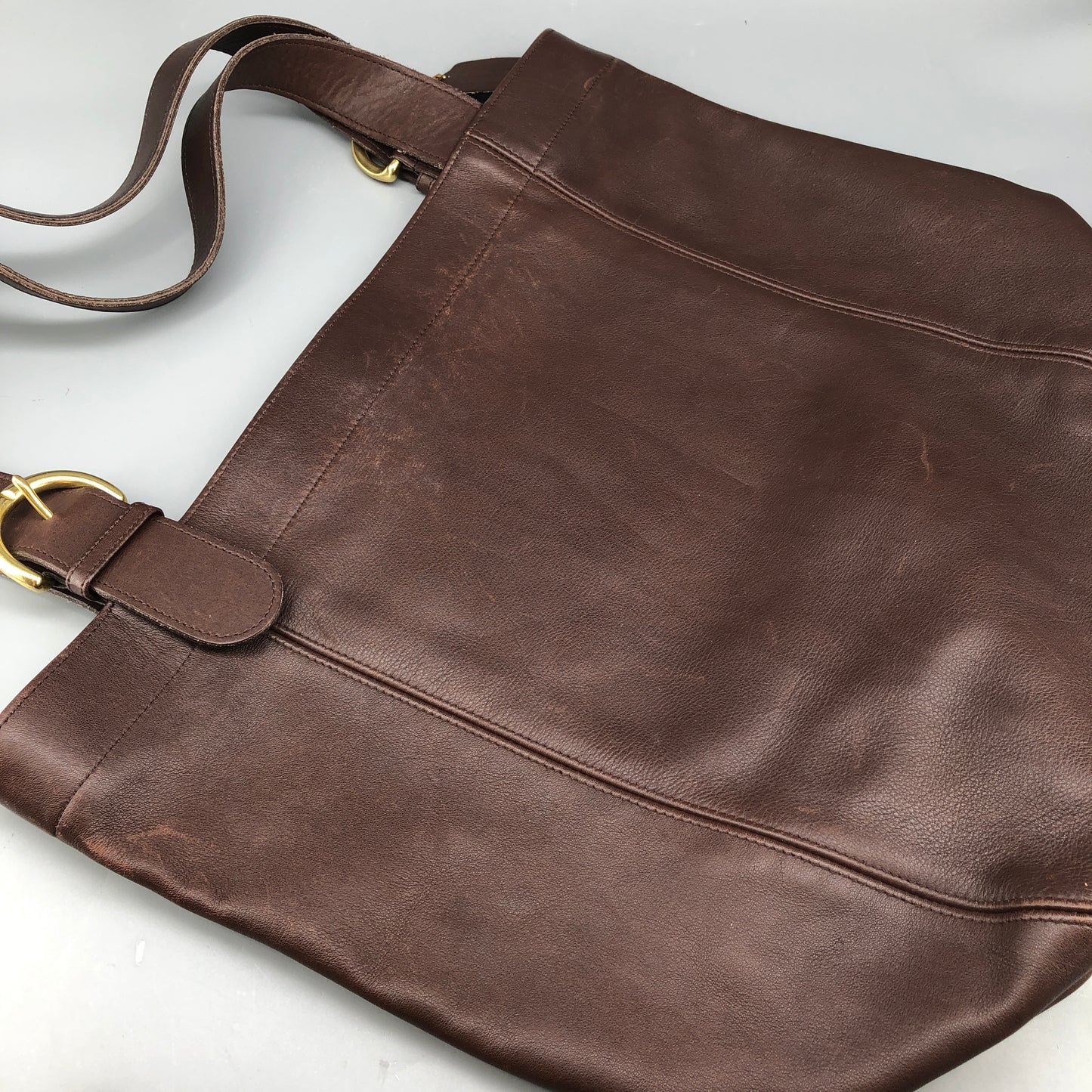 Coach Vintage Leather Tote Bag Dark Brown