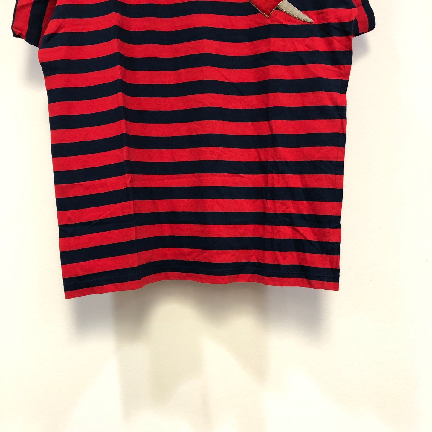 Gucci Navy Blue & Red Striped Short Sleeve T-shirt Size M