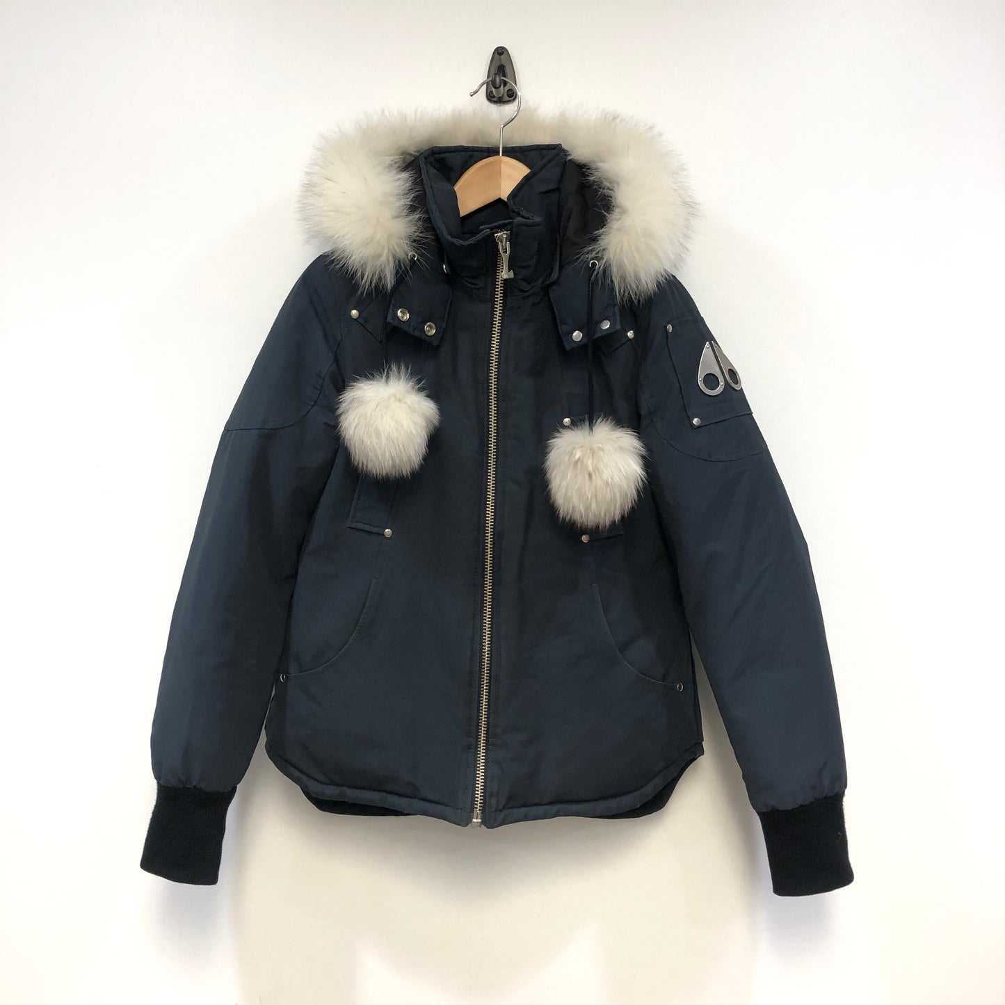 Moose Knuckles Navy Blue Parka Jacket Size M