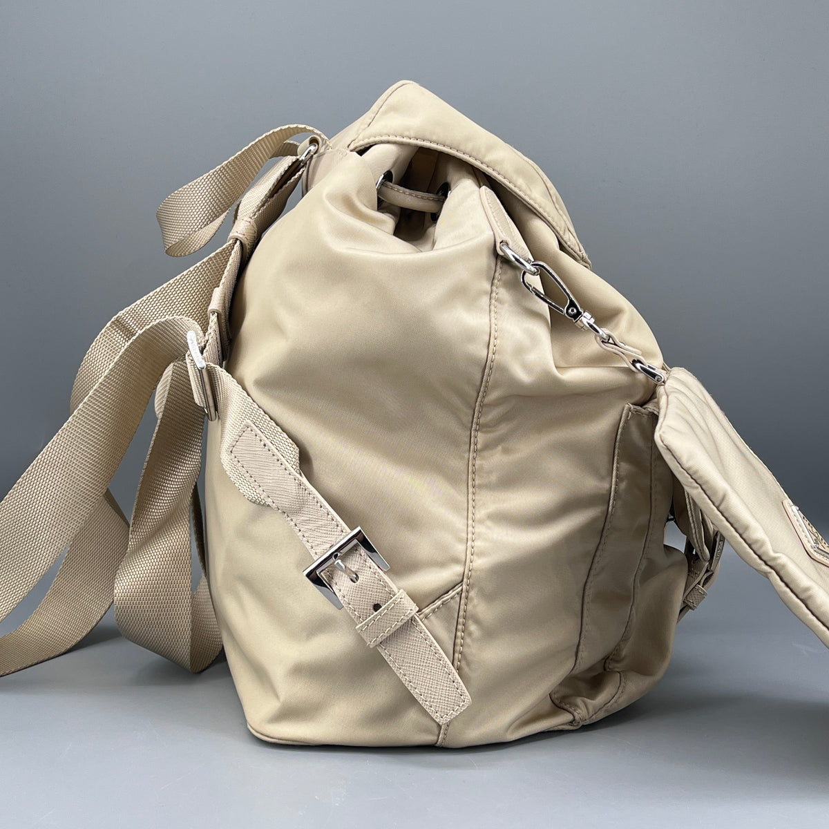 Prada Yellow beige nylon Backpack