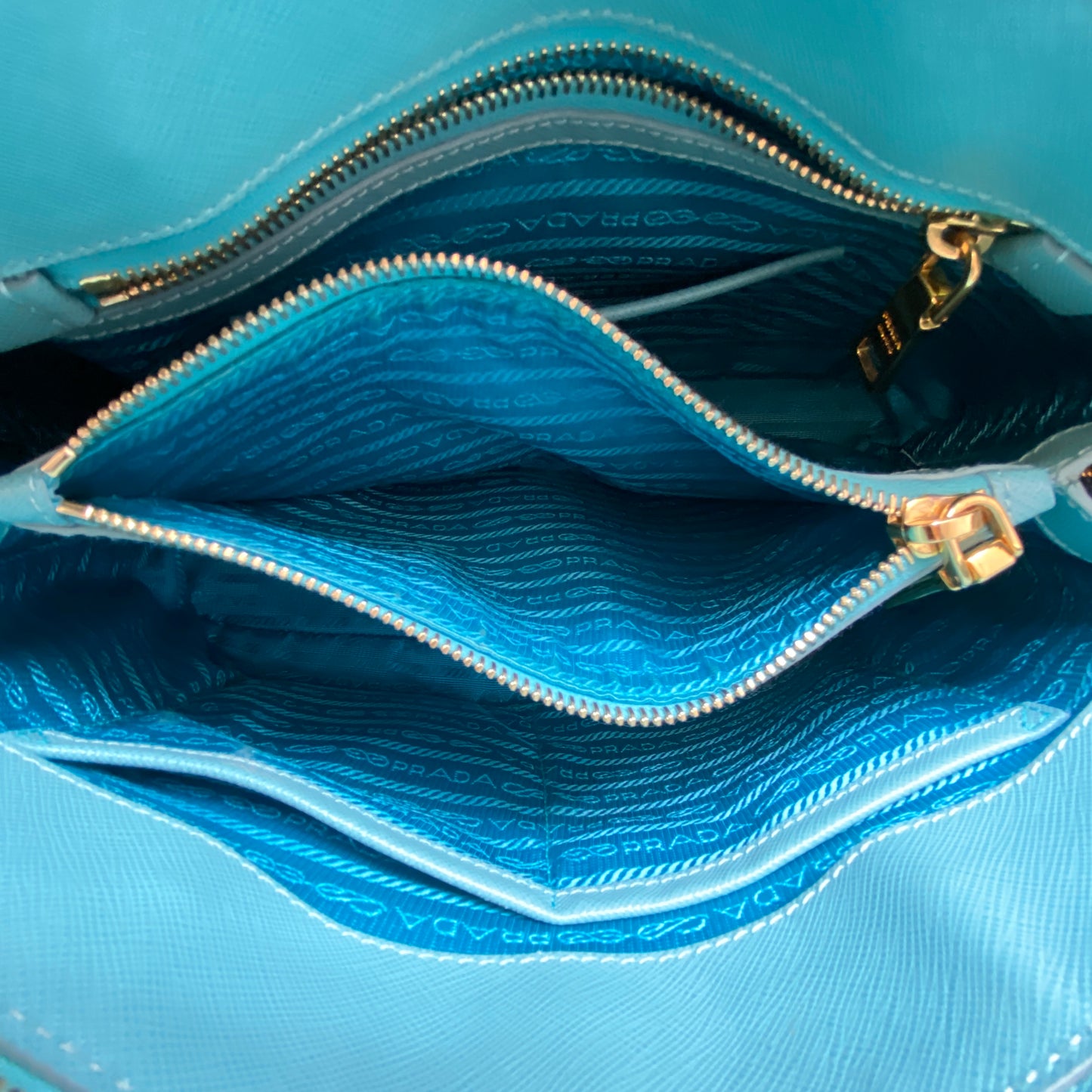 Prada Saffiano Tiffany Blue Promenade Handbag