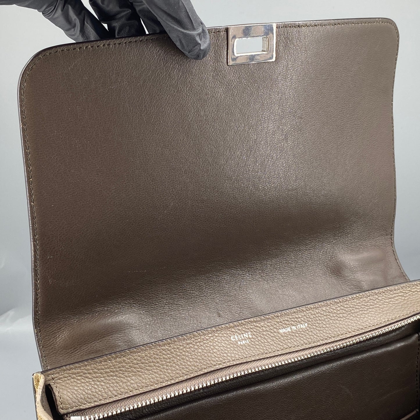 Celine Trapeze Medium Taupe Leather Suede Wing Bag