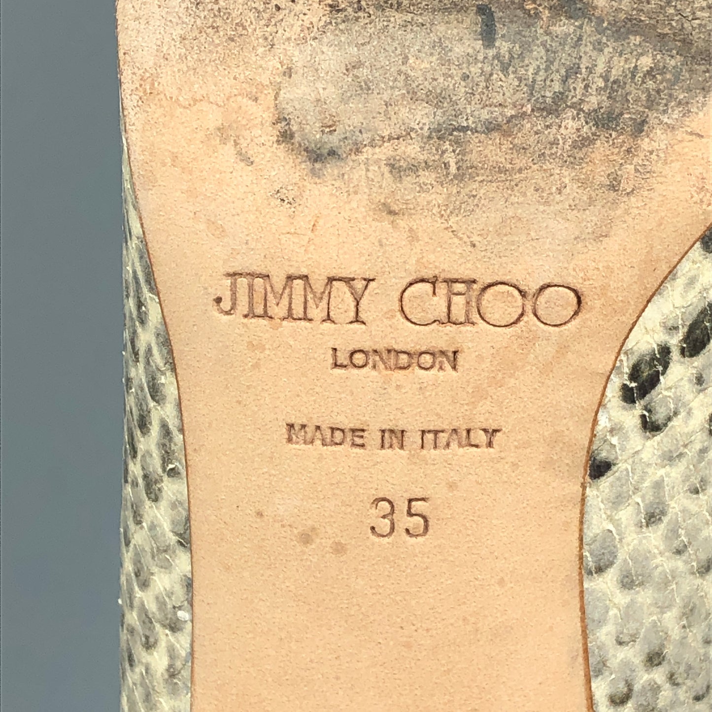 Jimmy Choo Genuine Snake Skin Pointed Stiletto Pumps 35