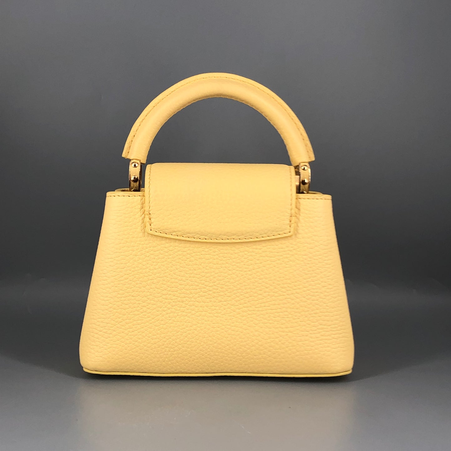 Louis Vuitton Capucines Mini Taurillon Leather Handbag Light Yellow