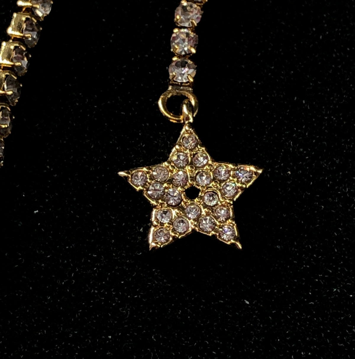 Christian Dior Gold Tone Pearl Star Crystal Drop Earrings