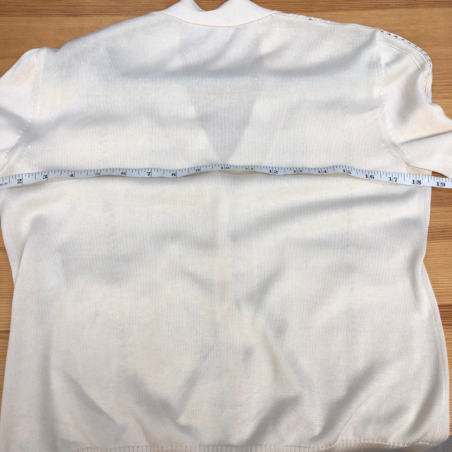 Chanel Knit Button Cardigan Jacket Size 36 Cream