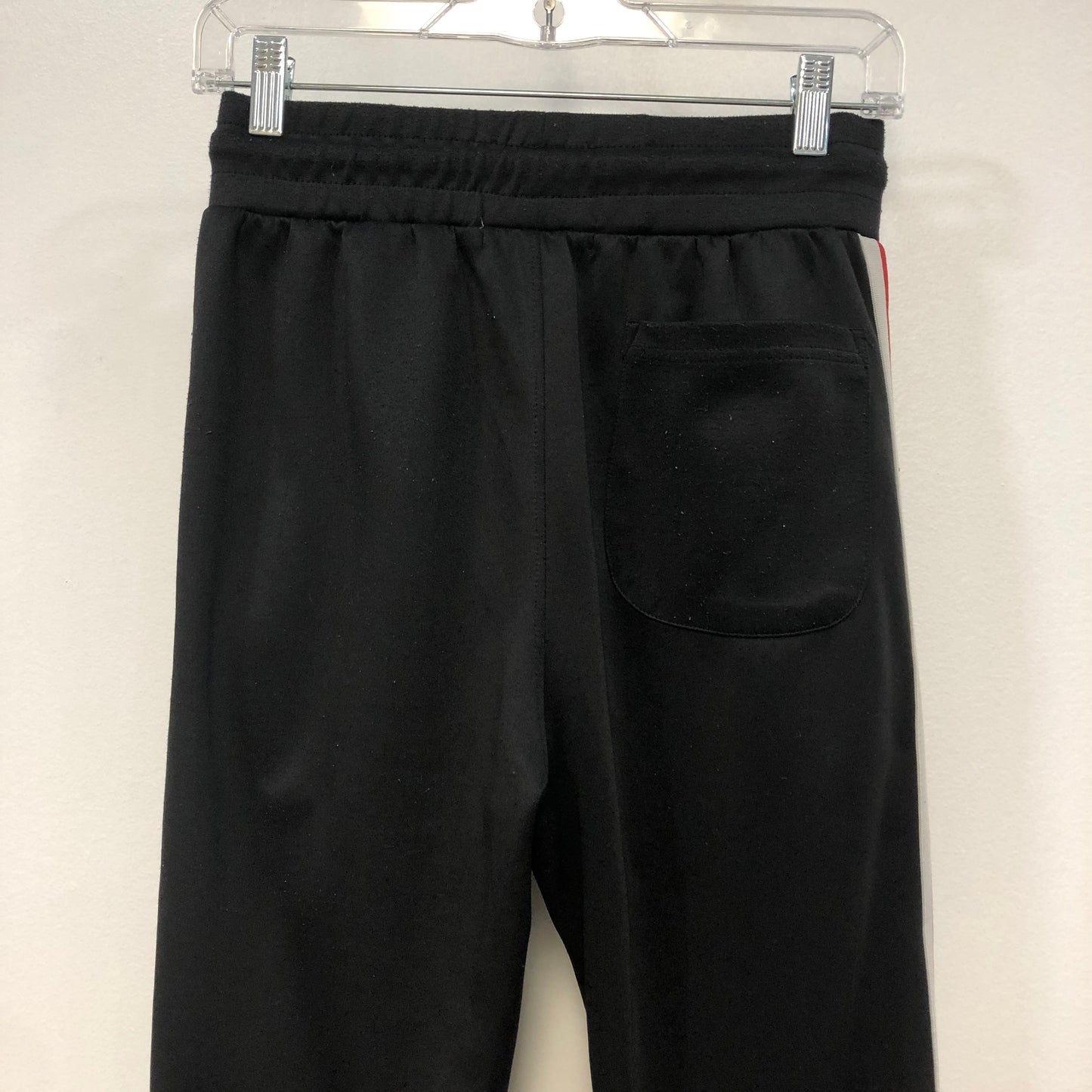 Mnml Black Track Pants with Red/White Side Stripe Size S