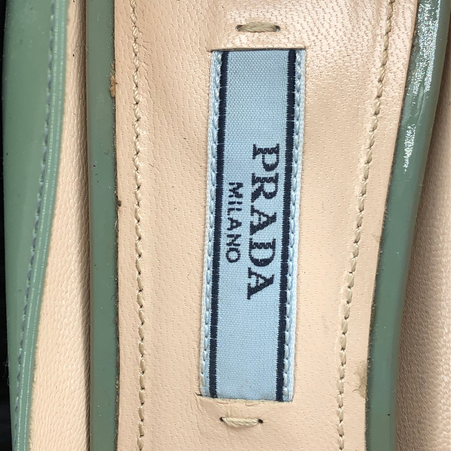 Prada Mint Green Patent Leather Platform Pointed Toe High Heels 35