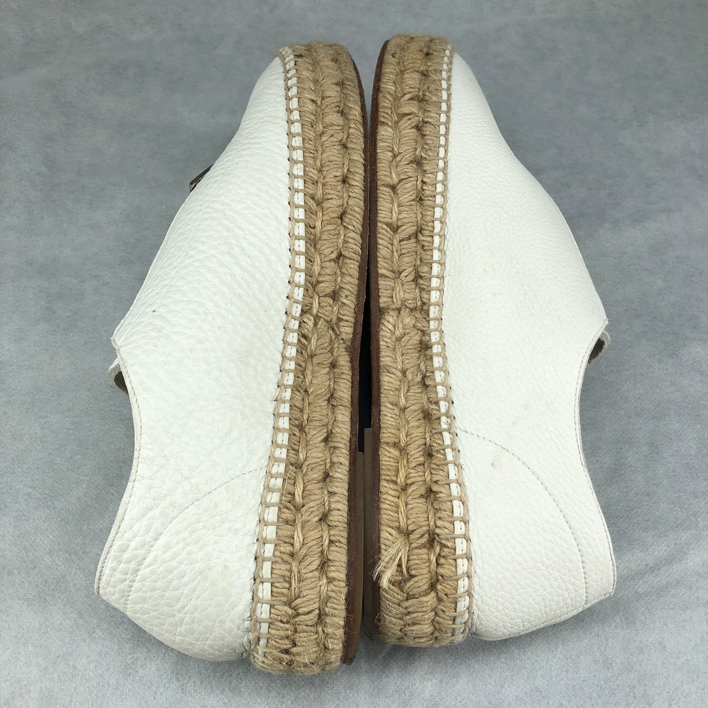 Alexander Wang Women's  White Leather Zipper Espadrille Flats Shoes Size 40