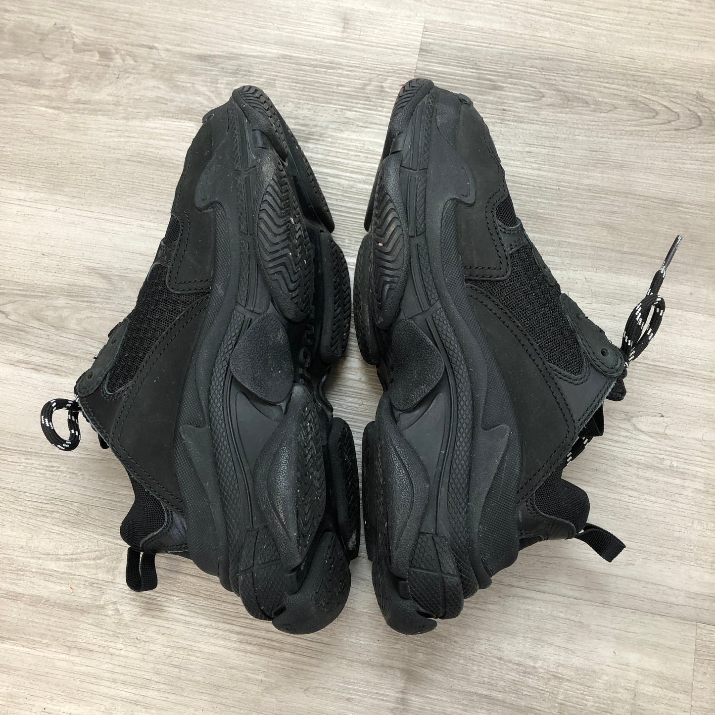Balenciaga Women's Triple S All Black Mesh Chunky Dad Sneaker Shoes 36