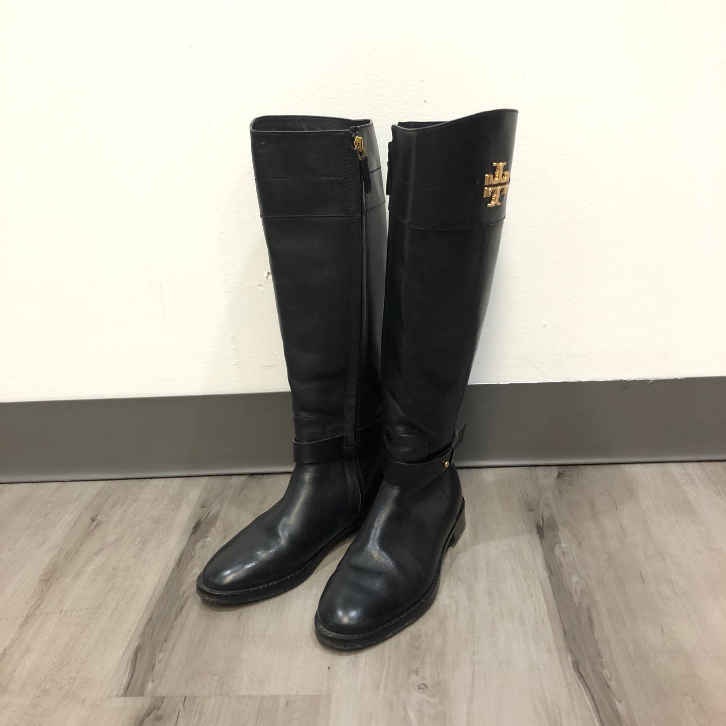 Tory Burch Women's Leather Knee-High Riding Boots Size 5.5M Black