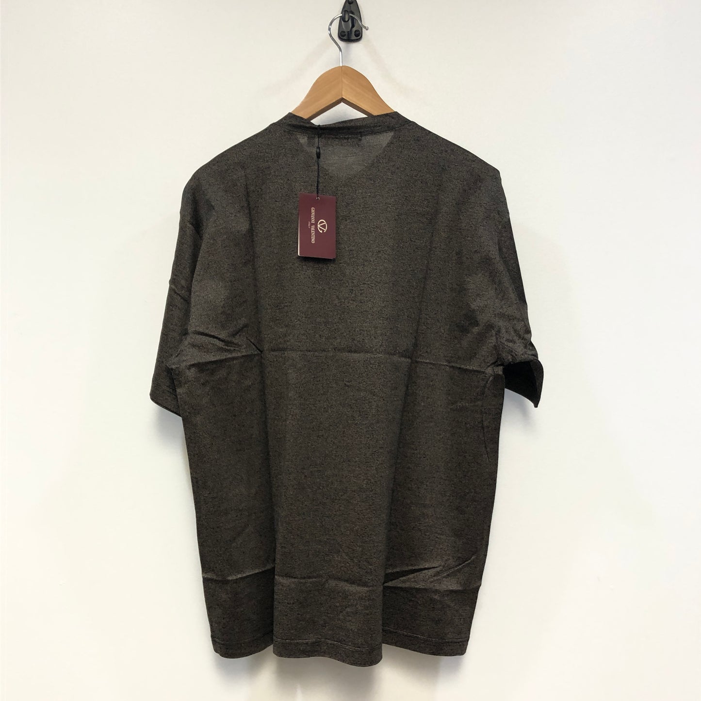 Giovanni Valentino Bark Brown V-neck Short Sleeve Knit T-shirt XL
