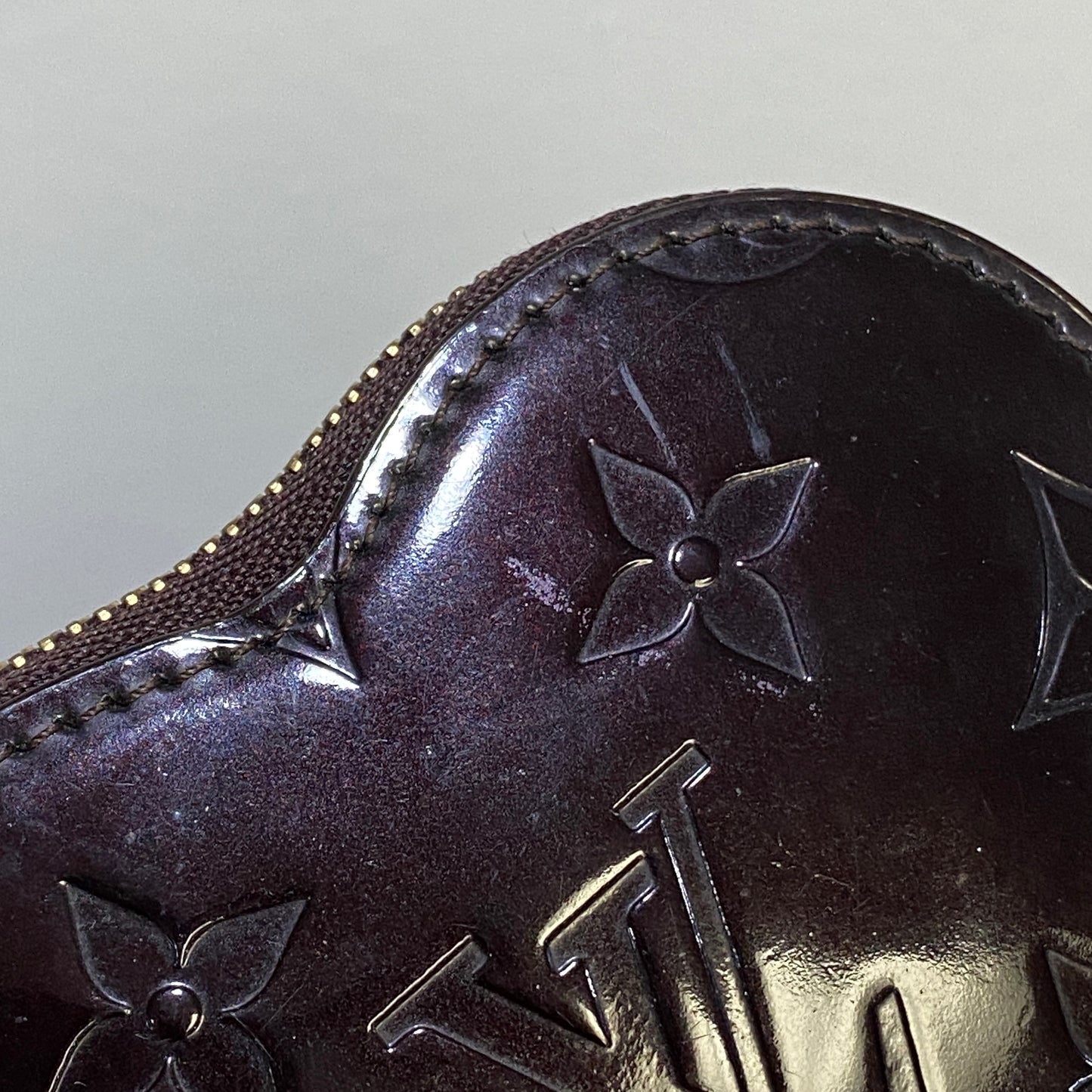 Louis Vuitton Deep Purple Monogram Vernis Heart Zip Coin Purse