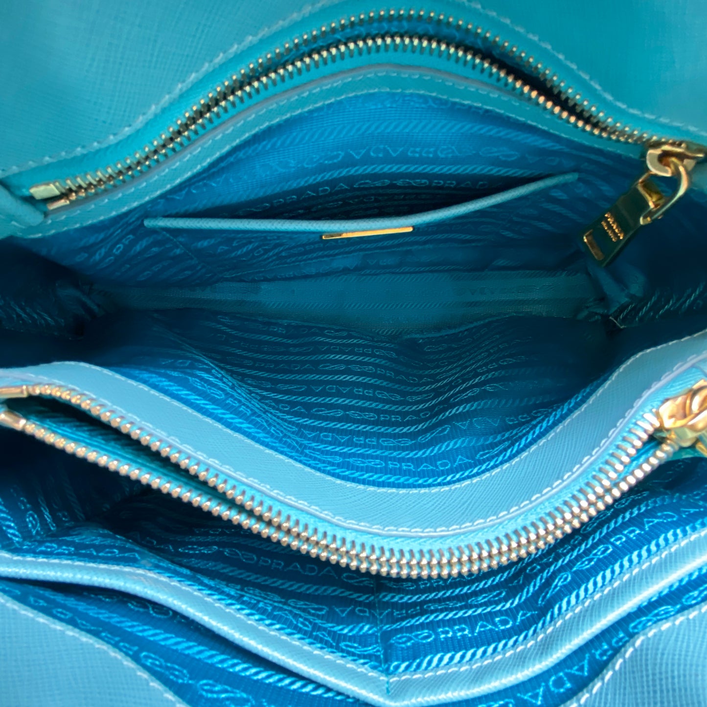 Prada Saffiano Tiffany Blue Promenade Handbag