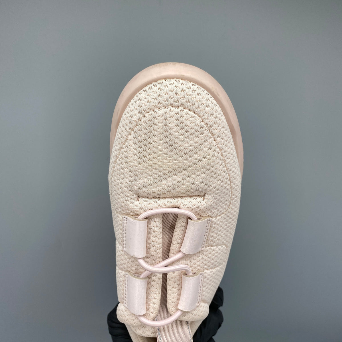 Hermes Blush Pink Knit Fabric Lace Up Sneaker Shoes Size 37.5