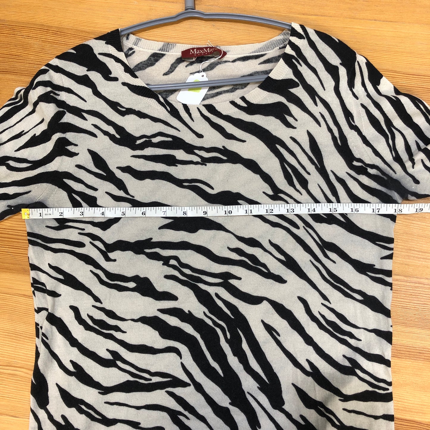 MaxMara Black & White Zebra Print Long Sleeve Top Size L