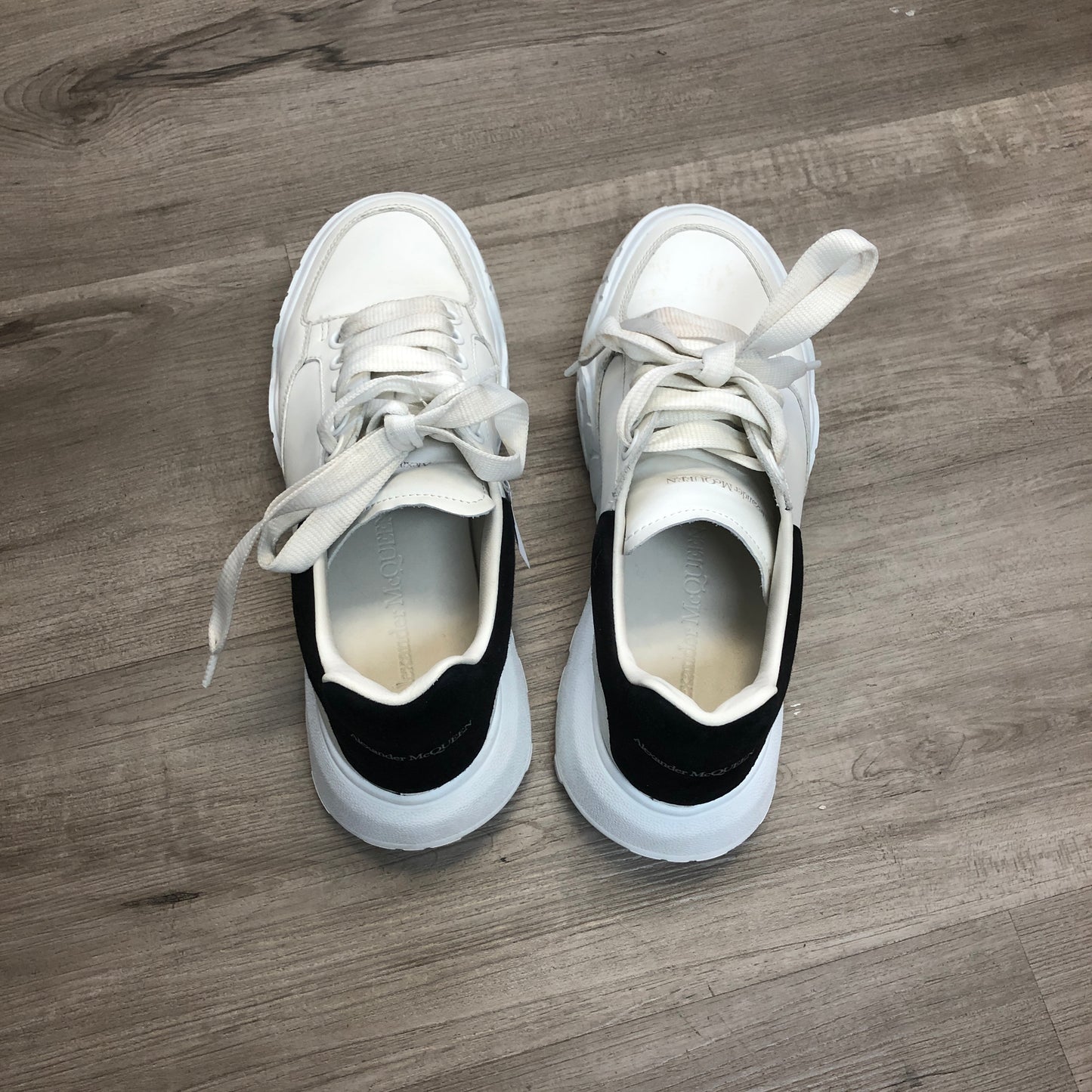 Alexander McQueen Oversized Platform Sneaker Shoes 36 White Black