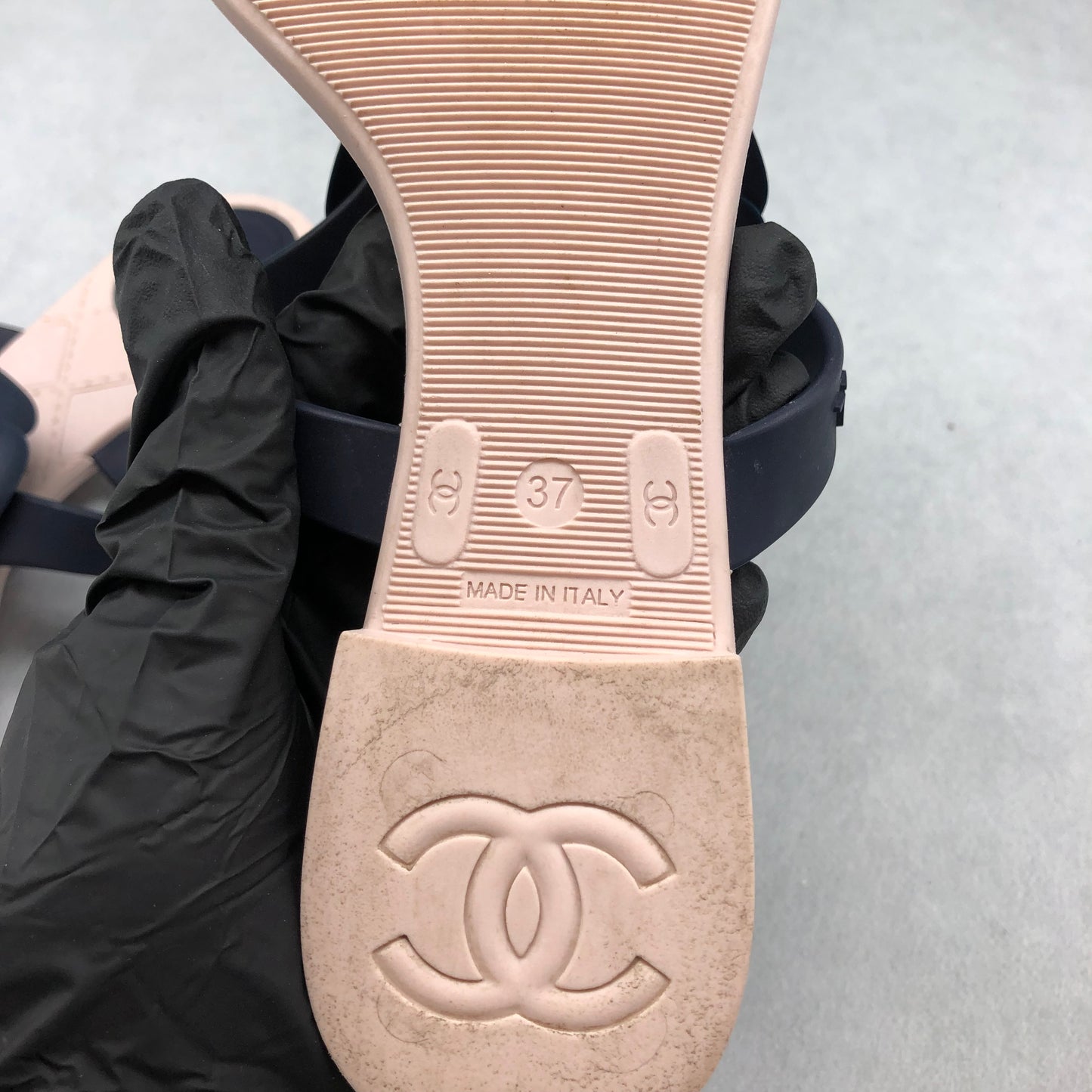 Chanel Camellia Thong Sandals Women's Shoes Size 37
