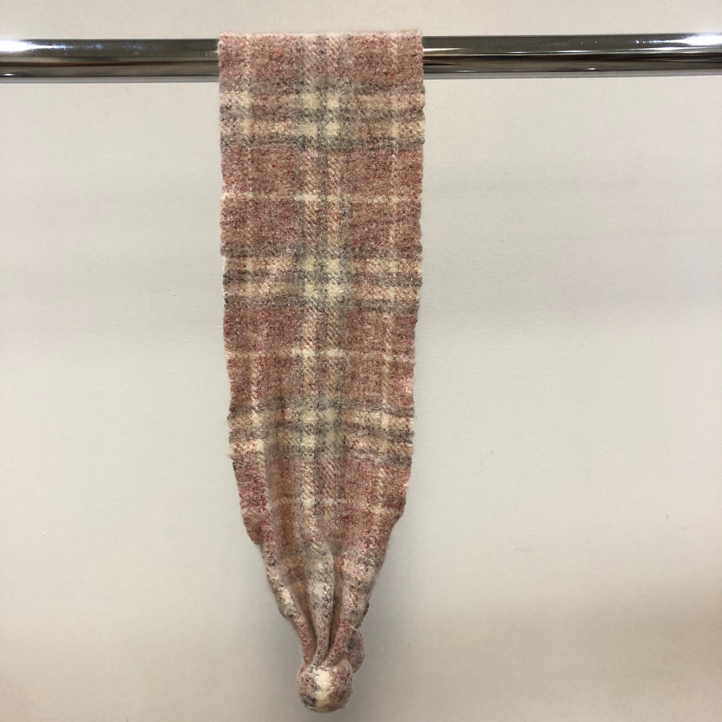 Burberry Vintage Check Wool Pom-pom Scarf Pink/White/Black