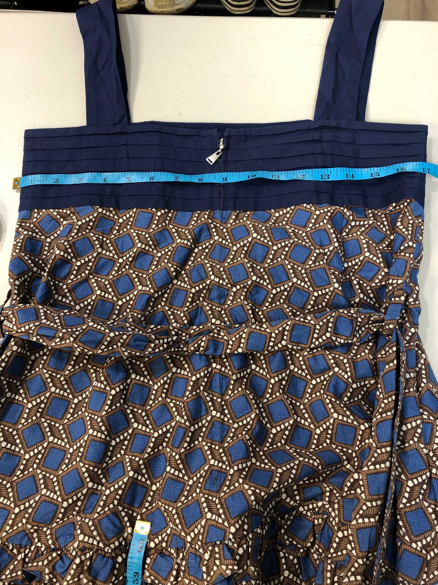Louis Vuitton Jacquard Midi Dress – Blue (P2P 17 in)