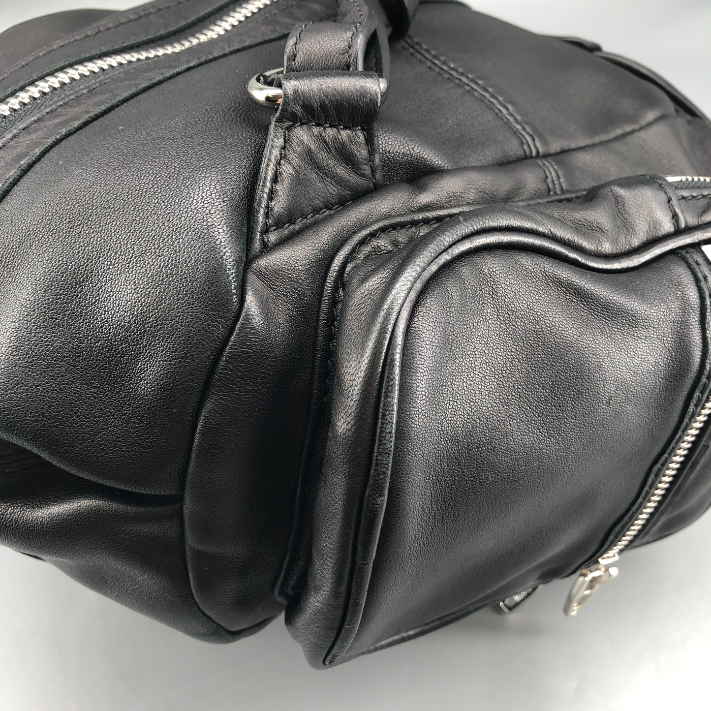 Alexander Wang Marti Backpack Washed Black Lambskin Rhodium Hardware