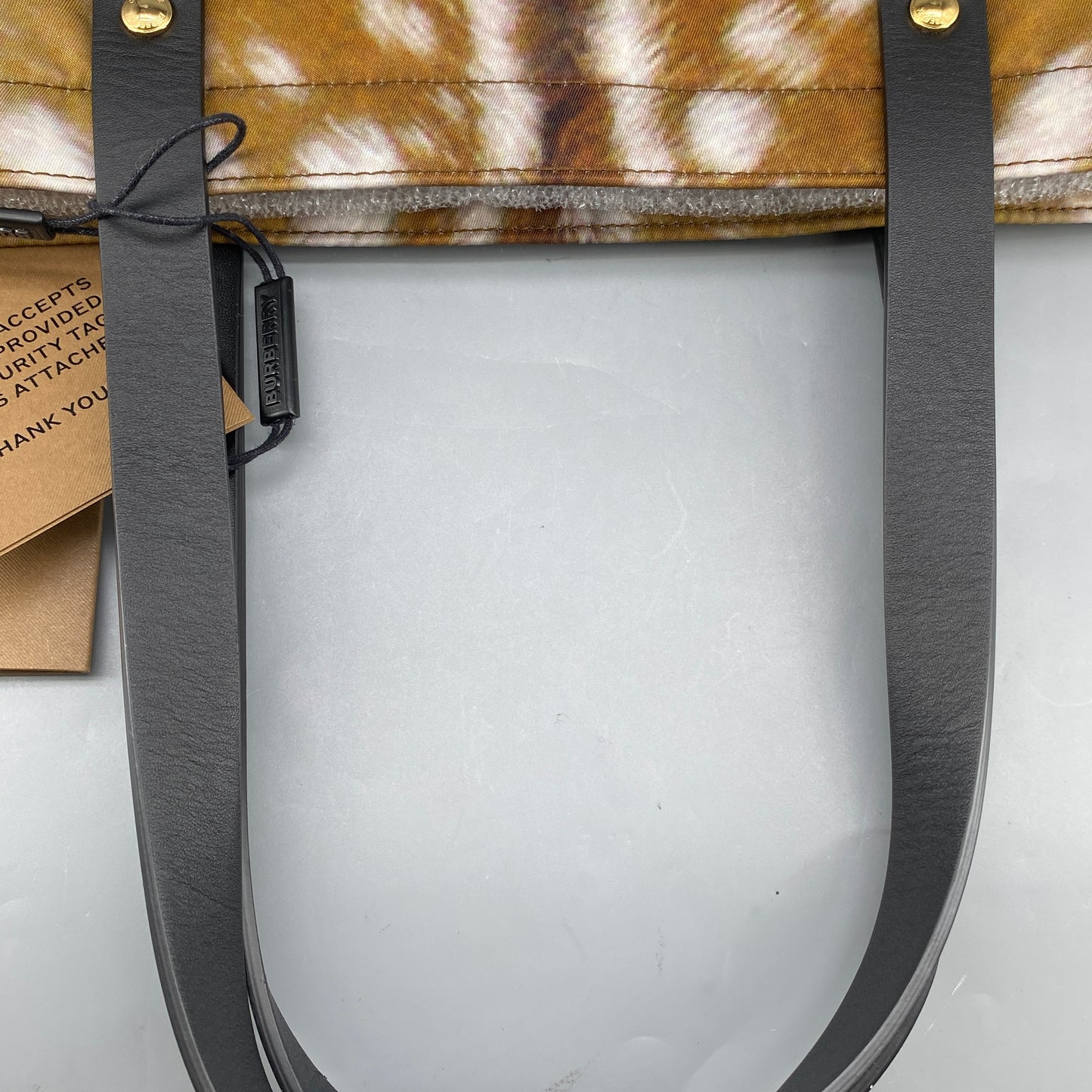 Burberry Tan Deer Print Canvas Tote Bag
