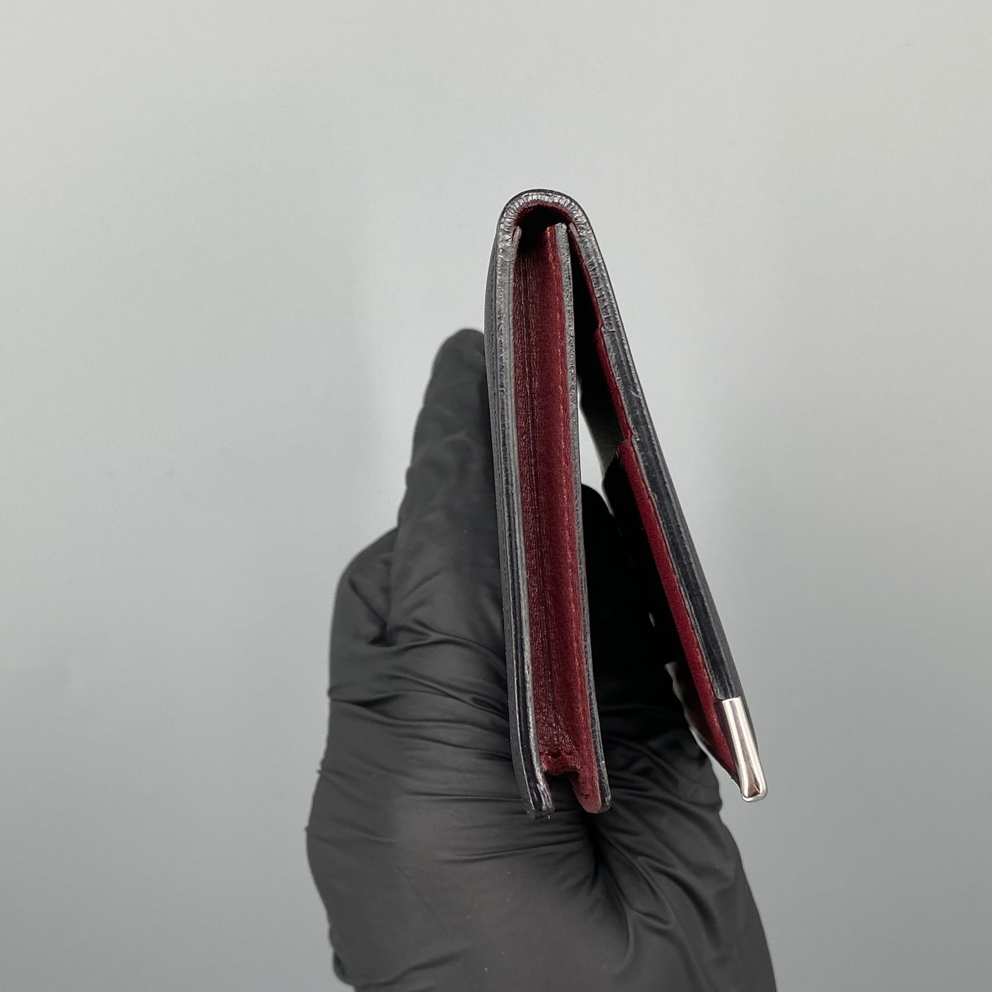 Cartier Black Smooth Leather Bi-fold Short Wallet
