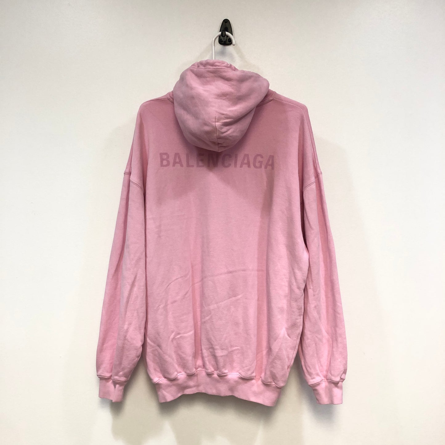 Balenciaga Embroidered Logo Oversized Hoodie Size XS Pink