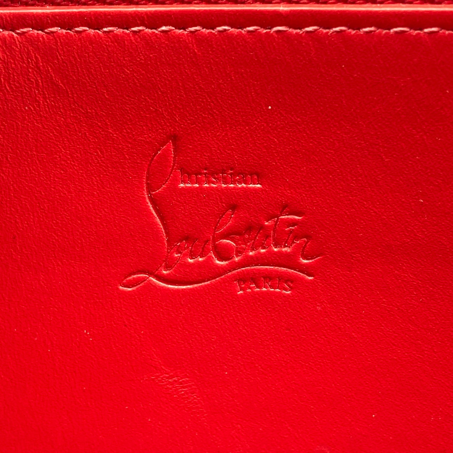 Christian Louboutin Black Leather Spiked Zip Around Long Wallet