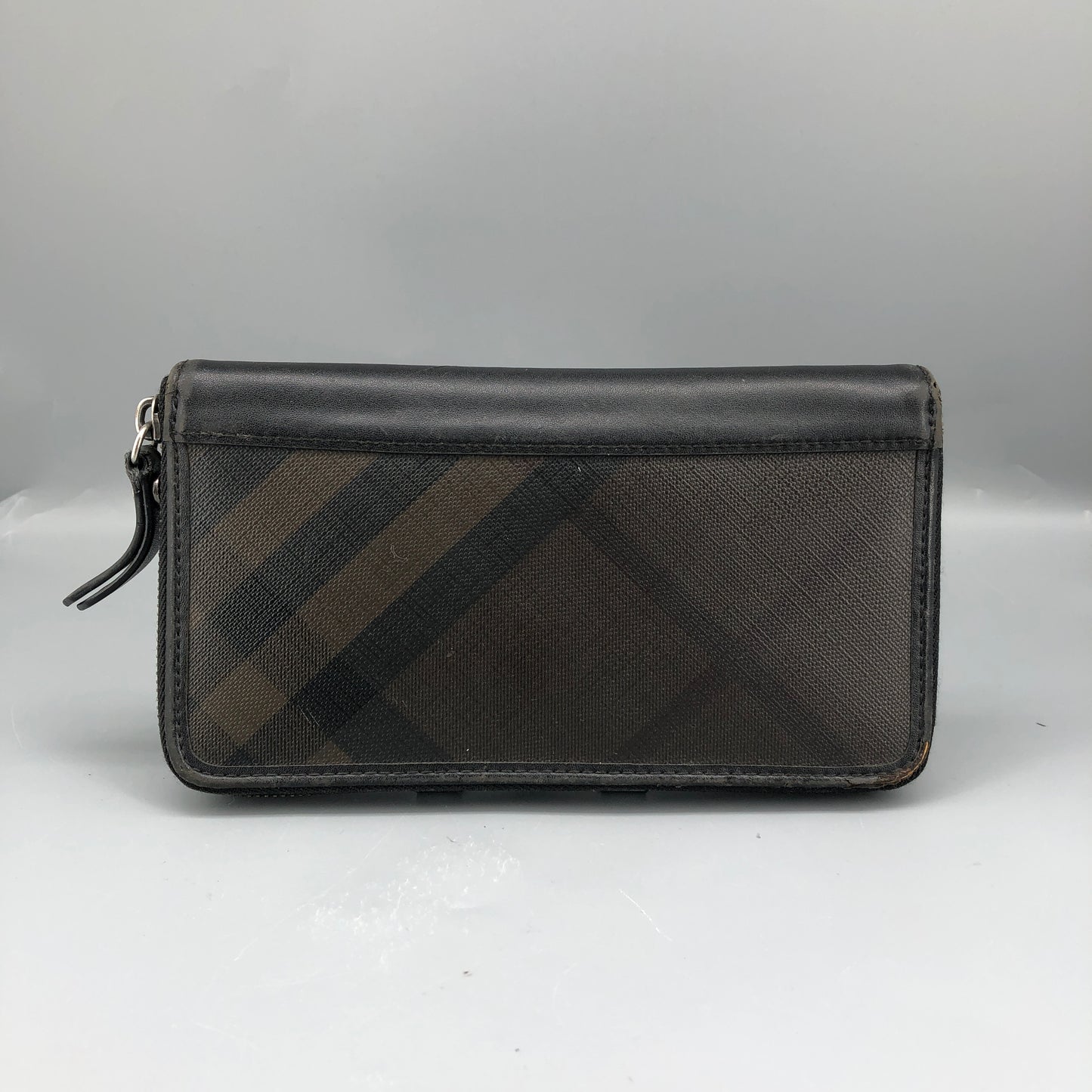Burberry Check Zip-Around Wallet Black