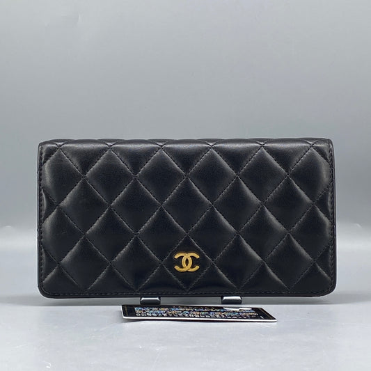 Chanel Quilted Long Wallet Black
