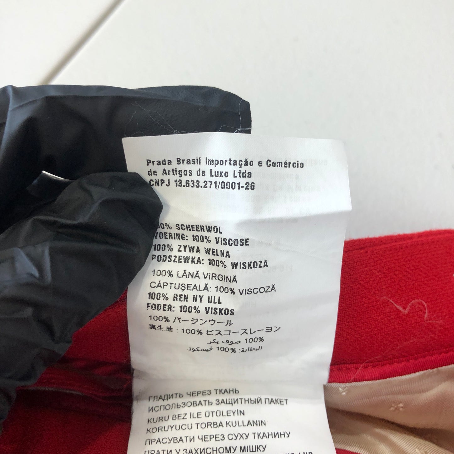 Miu Miu Red Wool Bow Detail A-Line Mini Skirt Size 38