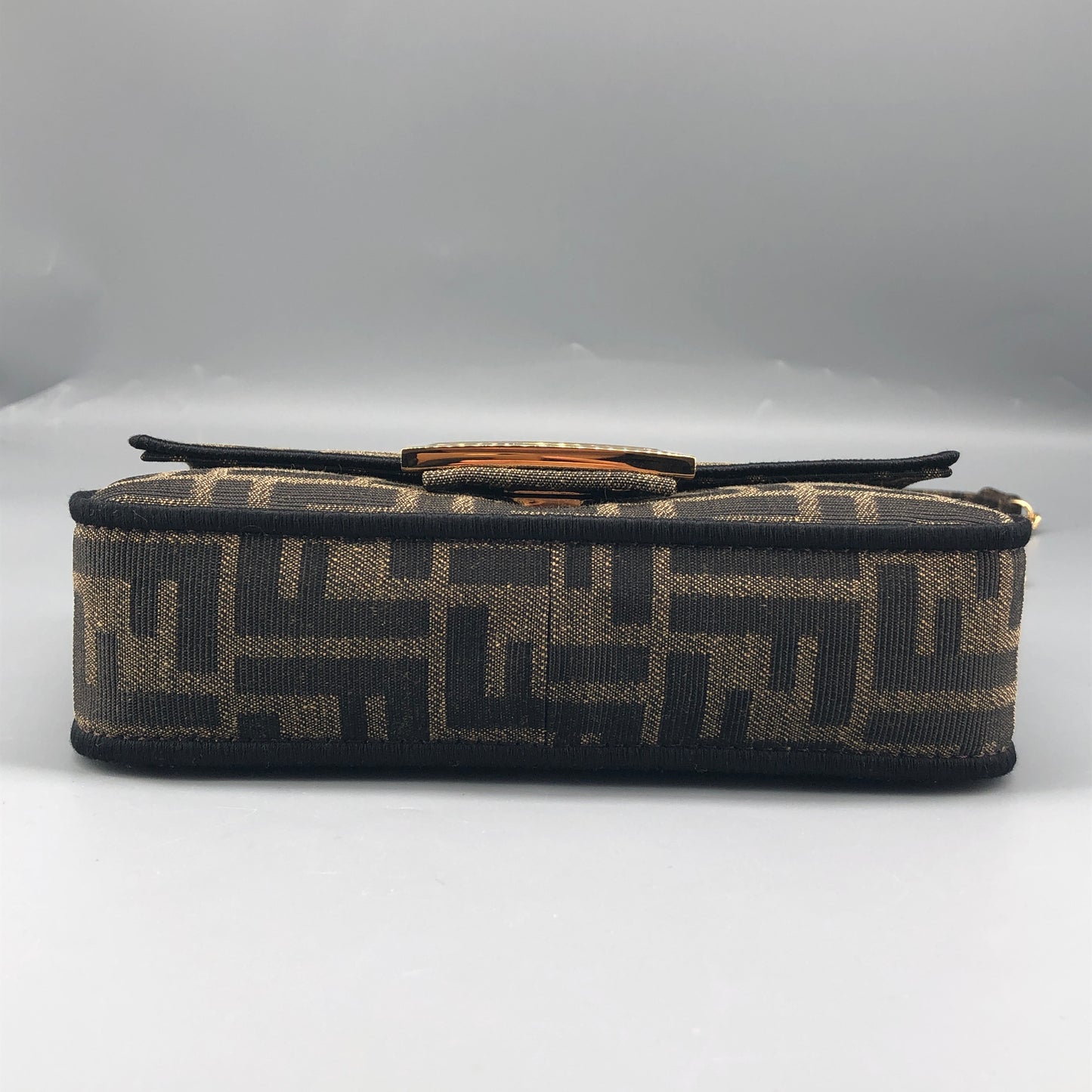 Fendi FF Zucca Baguette Mini Chain Bag Tobacco