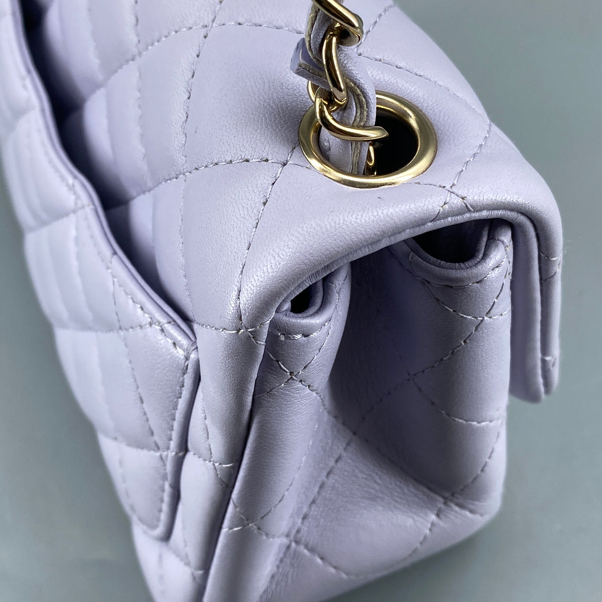 Chanel Classic Quilted Flap Mini Bag Lavendar Lambskin Leather