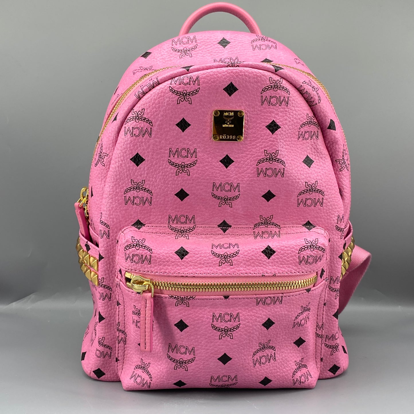 MCM Pink Visetos Print Backpack