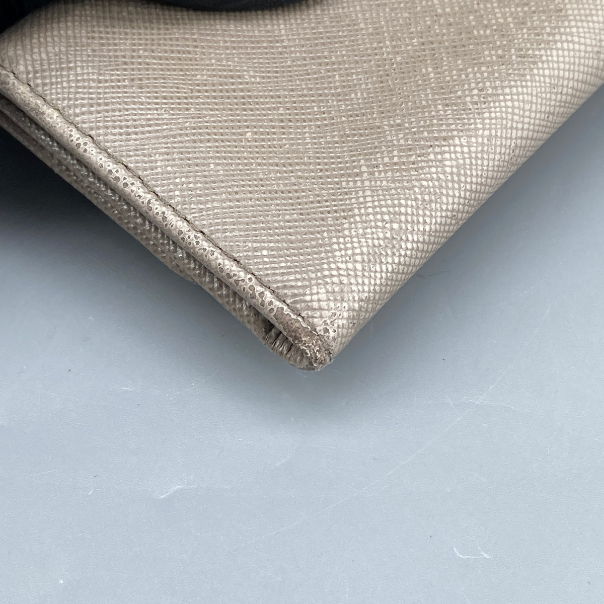 Prada Grey Saffiano Leather Key Wallet