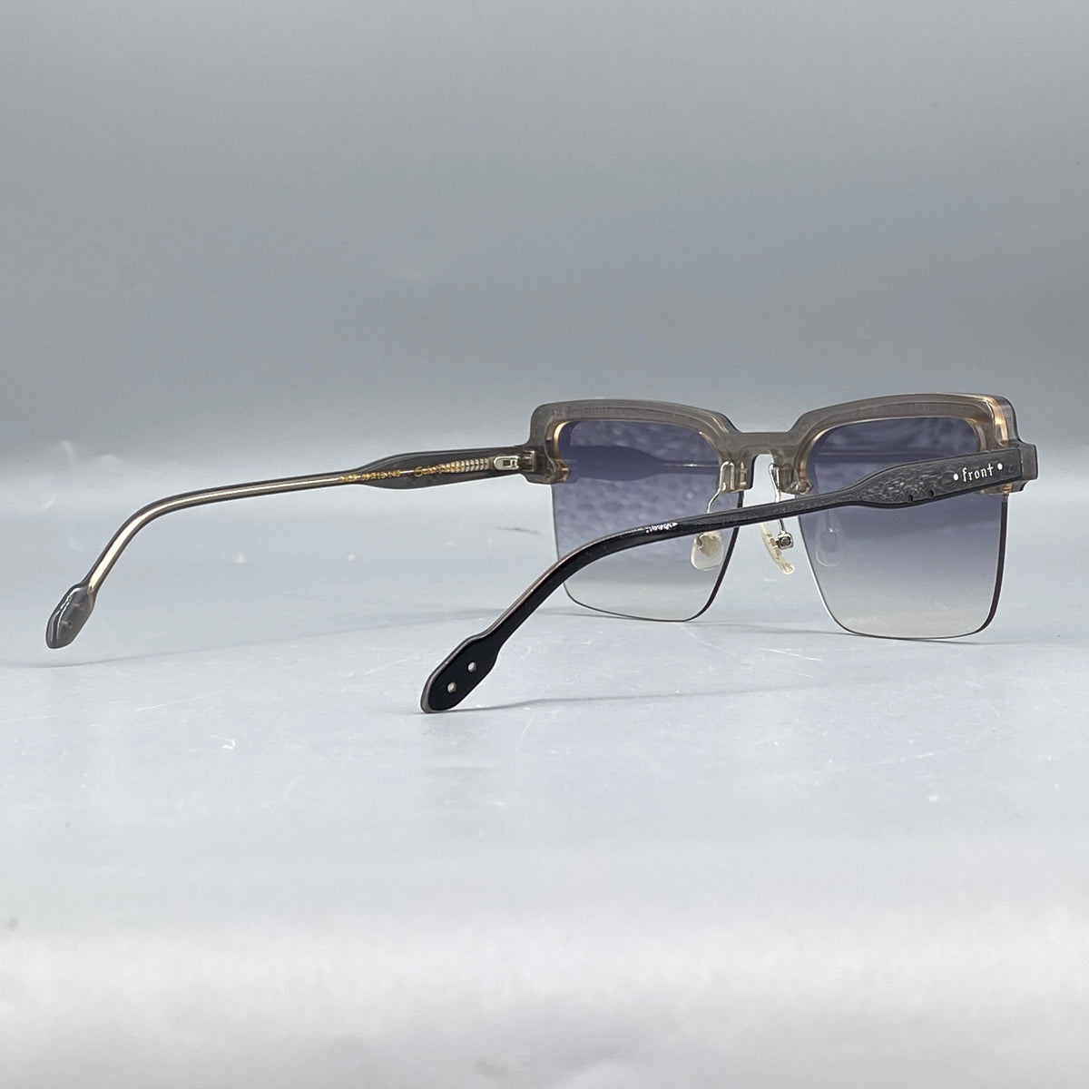 Front Rimless Square Sunglasses Grey