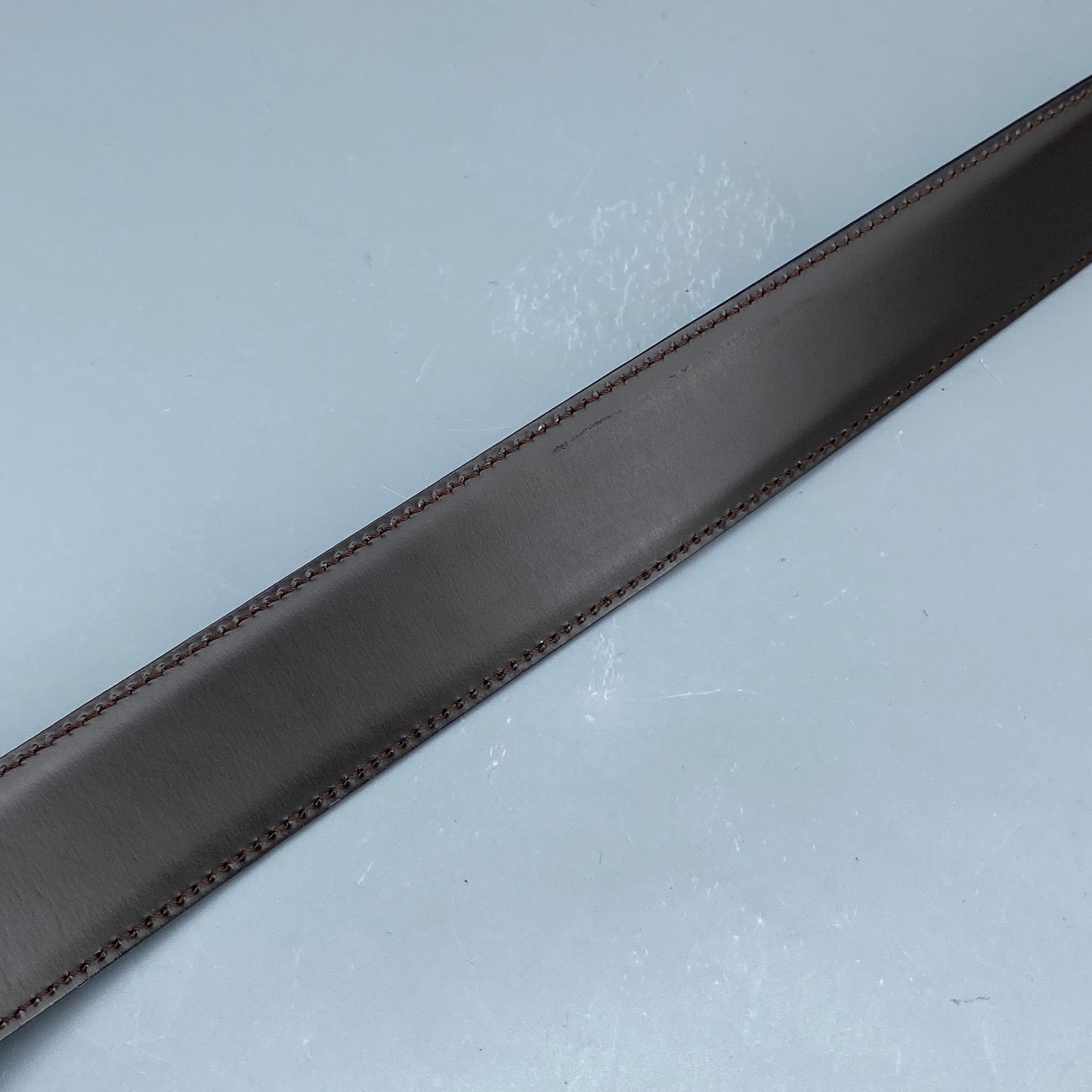 Cartier Black Smooth Leather Gold Square Pin Buckle Belt  105cm