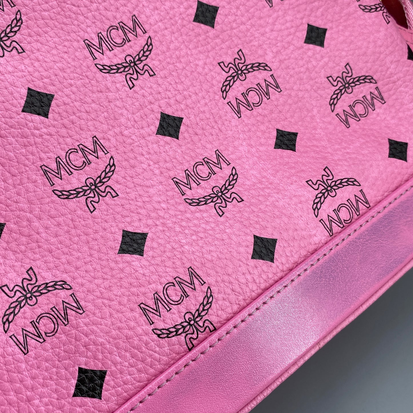 MCM Pink Visetos Print Backpack