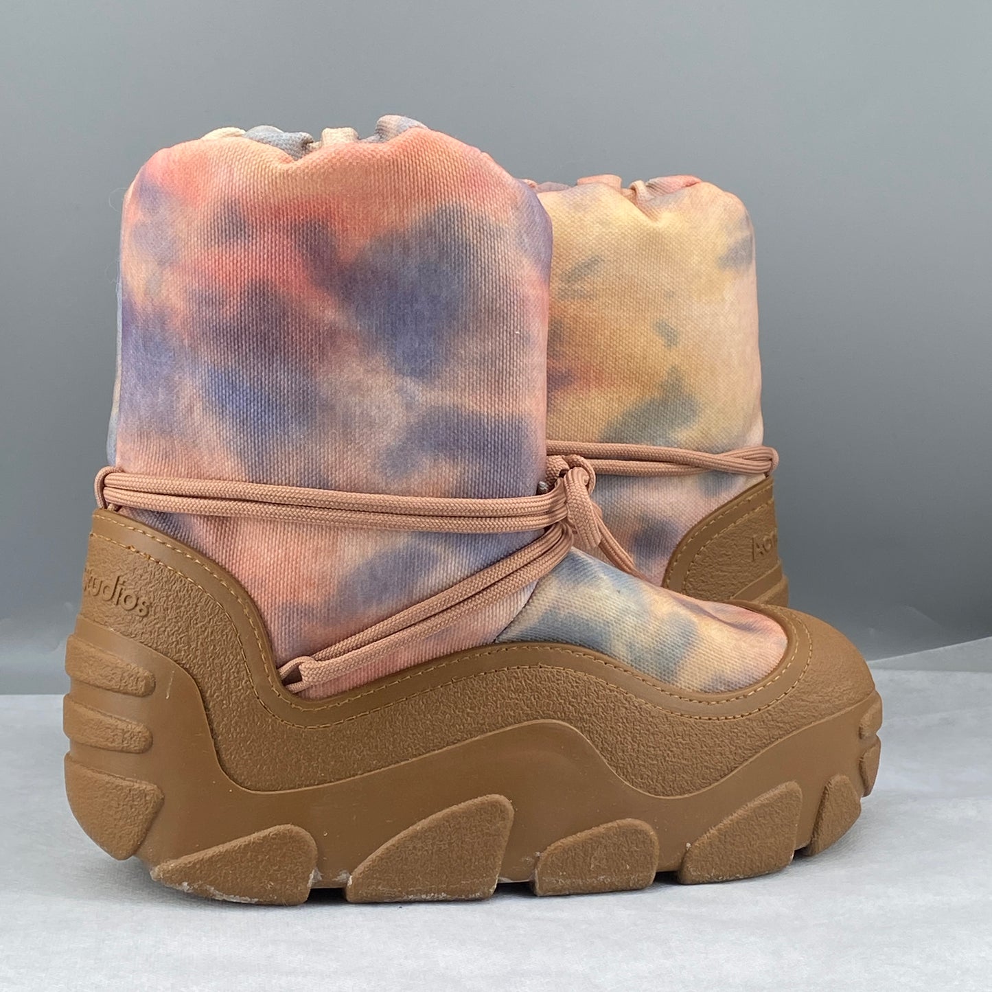 Acne Studios Tie-dye Multicolor Fabric Chunky Sole Ankle Boots Size 39