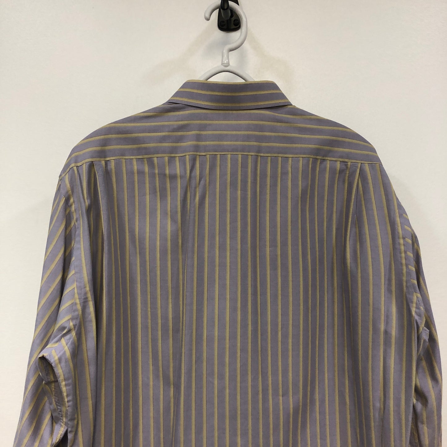 Saint Laurent Lavender & Light Yellow Striped Cotton Button-Down Shirt