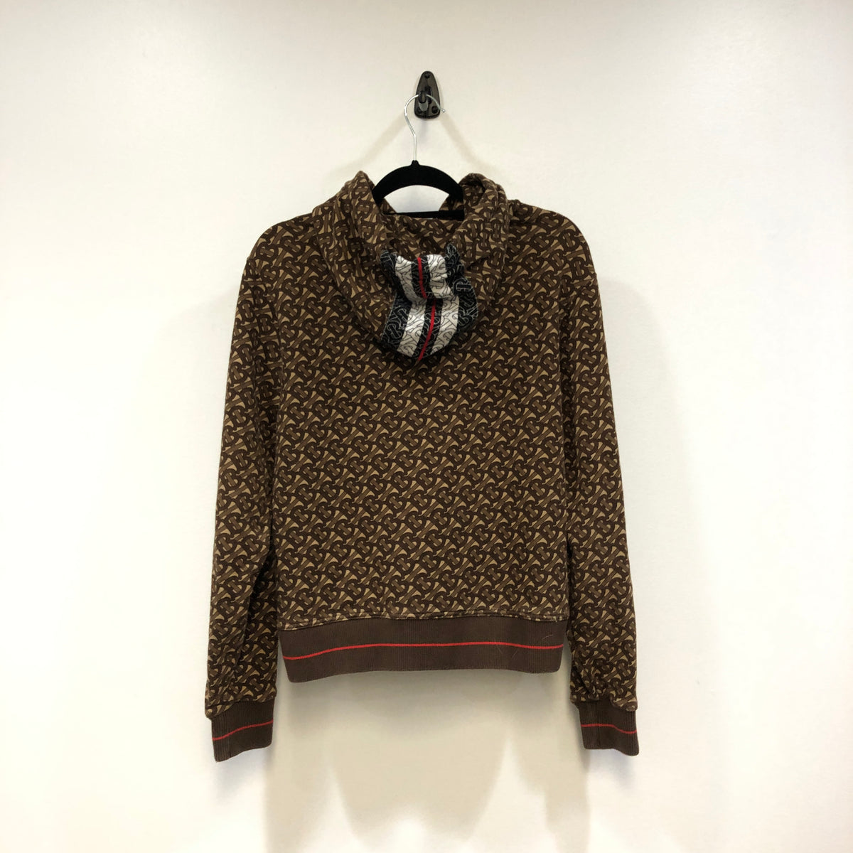 Burberry Brown TB Monogram Hoodie Size S