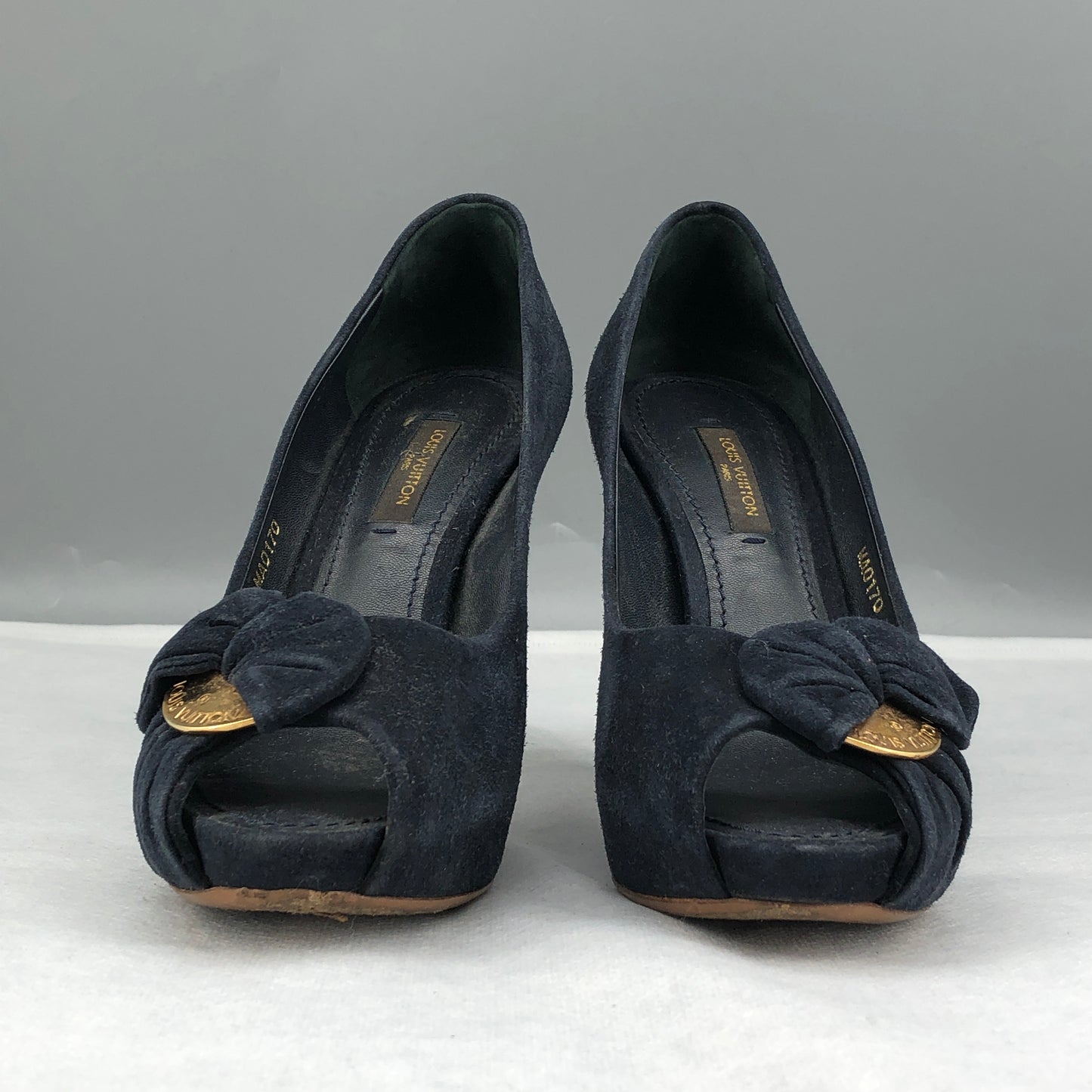 Louis Vuitton Women's Peep-Toe Heels Size 35 Navy